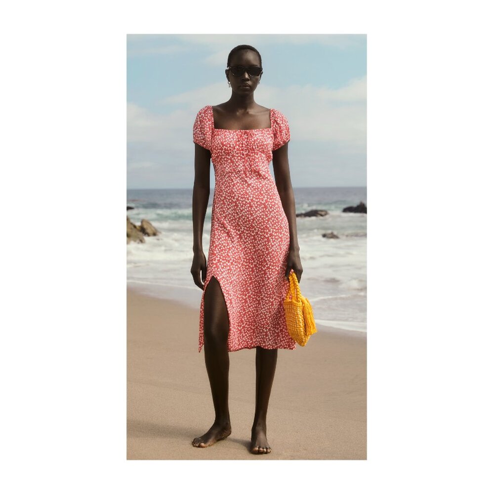 Faithfull Islas Sandrina Ditsy-Floral Midi Dress